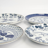 Tokyo Design Studio 4 Piece Flora Japonica Porcelain Dinner Plate Set