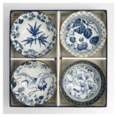 Tokyo Design Studio 4 Piece Flora Japonica Porcelain Tayo Bowl Set