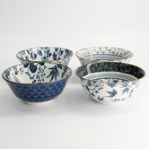Tokyo Design Studio 4 Piece Flora Japonica Porcelain Tayo Bowl Set