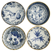 Tokyo Design Studio 4 Piece Flora Japonica Porcelain Rice Bowl Set