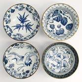 Tokyo Design Studio 4 Piece Flora Japonica Porcelain Tayo Bowl Set