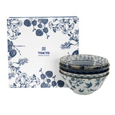 Tokyo Design Studio 4 Piece Flora Japonica Porcelain Tayo Bowl Set