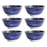 Tokyo Design Studio Blue Japonism Carp 14.7cm Porcelain Tayo Bowls