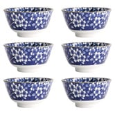 Tokyo Design Studio Tokyo Blue Sakura 12.8cm Porcelain Rice Bowls