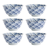 Tokyo Design Studio Natsu Nami 12cm Porcelain Rice Bowls