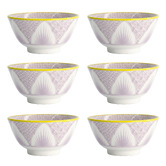 Tokyo Design Studio Lily Flower 13.5cm Porcelain Rice Bowls