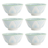 Tokyo Design Studio Lily Flower 13.5cm Porcelain Rice Bowls