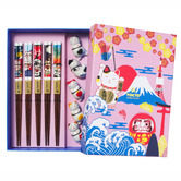 Tokyo Design Studio 5 Pair Chopsticks with Neko Cat Rests Gift Set