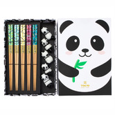 Tokyo Design Studio 5 Pair Bamboo Chopsticks with Panda Rests Gift Set