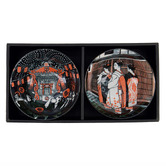 Tokyo Design Studio 4 Piece Asakusa Geisha &amp; Matsuri Porcelain Bowl &amp; Chopstick Set