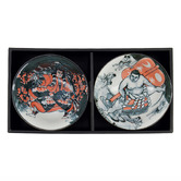 Tokyo Design Studio 4 Piece Asakusa Kabuki &amp; Sumo Porcelain Bowl &amp; Chopstick Set