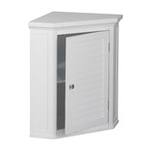 Teamson Home Glancy 572mm Matte White Wall Hung Corner Bathroom Cabinet