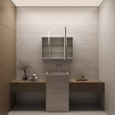 Elm &amp; Arc Massey 1200mm Matte White Arch Mirrored Shaving Cabinet with Glass Shelves