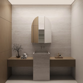 Elm &amp; Arc Massey 750mm Matte White Arch Mirrored Shaving Cabinet with Glass Shelves