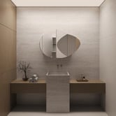 Elm &amp; Arc Massey 1200mm Matte White Pebble Mirrored Shaving Cabinet with Glass Shelves