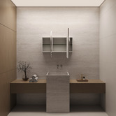 Elm &amp; Arc Massey 1200mm Matte White Pebble Mirrored Shaving Cabinet with Glass Shelves