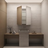 Elm &amp; Arc Massey 900mm Matte White Rectangular Mirrored Shaving Cabinet with Glass Shelves