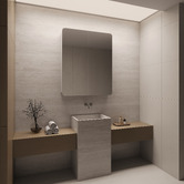 Elm &amp; Arc Massey 900mm Matte White Rectangular Mirrored Shaving Cabinet with Glass Shelves
