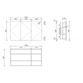 Elm &amp; Arc Massey 1200mm Matte White Rectangular Mirrored Shaving Cabinet with Glass Shelves
