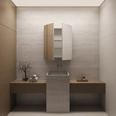 Elm &amp; Arc Massey 750mm Matte White Rectangular Mirrored Shaving Cabinet with Glass Shelves
