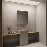 Elm &amp; Arc Massey 750mm Matte White Rectangular Mirrored Shaving Cabinet with Glass Shelves