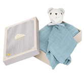 Cam Cam Copenhagen Cam Cam Copenhagen 2 Piece Blue Stripes Muslin Wrap &amp; Security Blanket Set