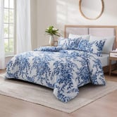 Bellemosa Blue &amp; White 1000TC Brushed Microfibre Quilt Cover Set