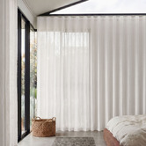 Pure Loom Drapery Custom Antigua Sheer S-Fold Single Panel Curtain &amp; Track Set