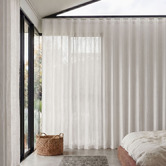 Pure Loom Drapery Custom Antigua Sheer S-Fold Single Panel Curtain &amp; Track Set
