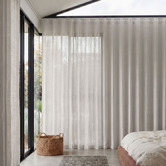 Pure Loom Drapery Custom Antigua Sheer S-Fold Single Panel Curtain &amp; Track Set