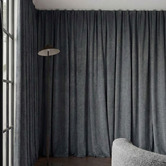 Pure Loom Drapery Custom Belmore Blockout S-Fold Single Panel Curtain &amp; Track Set