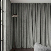 Pure Loom Drapery Custom Belmore Blockout S-Fold Single Panel Curtain &amp; Track Set