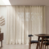 Pure Loom Drapery Custom Burano Linen-Blend Sheer S-Fold Single Panel Curtain &amp; Track Set