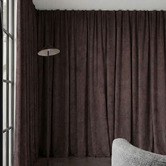 Pure Loom Drapery Custom Caspian Blockout S-Fold Single Panel Curtain &amp; Track Set