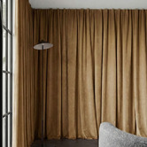 Pure Loom Drapery Custom Caspian Blockout S-Fold Single Panel Curtain &amp; Track Set