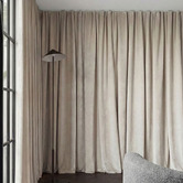 Pure Loom Drapery Custom Caspian Blockout S-Fold Single Panel Curtain &amp; Track Set