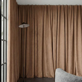 Pure Loom Drapery Custom Caspian Blockout S-Fold Single Panel Curtain &amp; Track Set