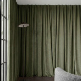 Pure Loom Drapery Custom Caspian Blockout S-Fold Single Panel Curtain &amp; Track Set