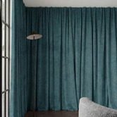 Pure Loom Drapery Custom Caspian Blockout S-Fold Single Panel Curtain &amp; Track Set