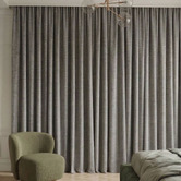 Pure Loom Drapery Custom Cumulus Blockout S-Fold Single Panel Curtain &amp; Track Set