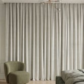 Pure Loom Drapery Custom Cumulus Blockout S-Fold Single Panel Curtain &amp; Track Set