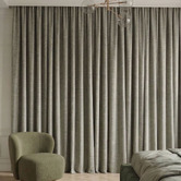 Pure Loom Drapery Custom Cumulus Blockout S-Fold Single Panel Curtain &amp; Track Set