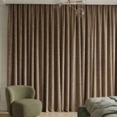 Pure Loom Drapery Custom Cumulus Blockout S-Fold Single Panel Curtain &amp; Track Set