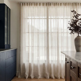 Pure Loom Drapery Custom Taormina Sheer S-Fold Single Panel Curtain &amp; Track Set