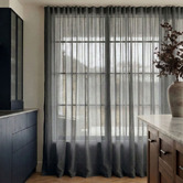 Pure Loom Drapery Custom Taormina Sheer S-Fold Single Panel Curtain &amp; Track Set