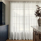 Pure Loom Drapery Custom Taormina Sheer S-Fold Single Panel Curtain &amp; Track Set