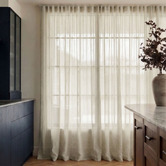Pure Loom Drapery Custom Taormina Sheer S-Fold Single Panel Curtain &amp; Track Set