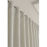 Pure Loom Drapery Custom Linesta Linen Light Filtering S-Fold Single Panel Curtain &amp; Track Set
