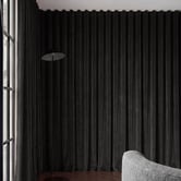 Pure Loom Drapery Custom Caspian Blockout S-Fold Single Panel Curtain &amp; Track Set