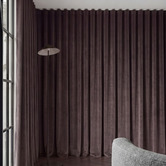 Pure Loom Drapery Custom Caspian Blockout S-Fold Single Panel Curtain &amp; Track Set